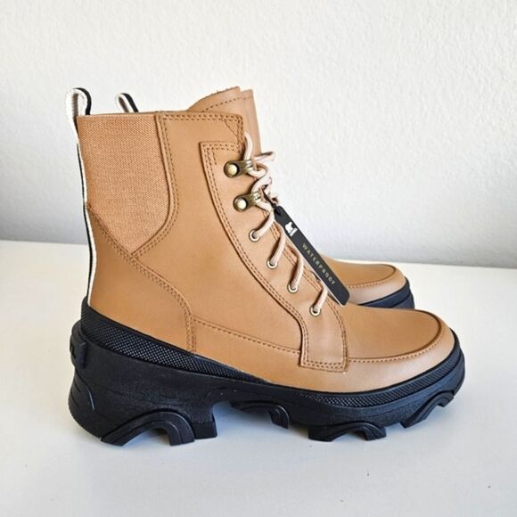NWT Sorel | Brex Lug Leather Lace Up Waterproof Brown Boot, Women's 9 - Picture 6 of 11